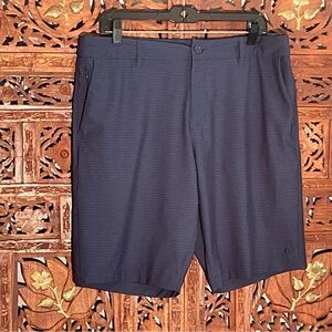 Hang Ten 34” Lightweight Hybrid Navy Shorts with Black Pinstripe
